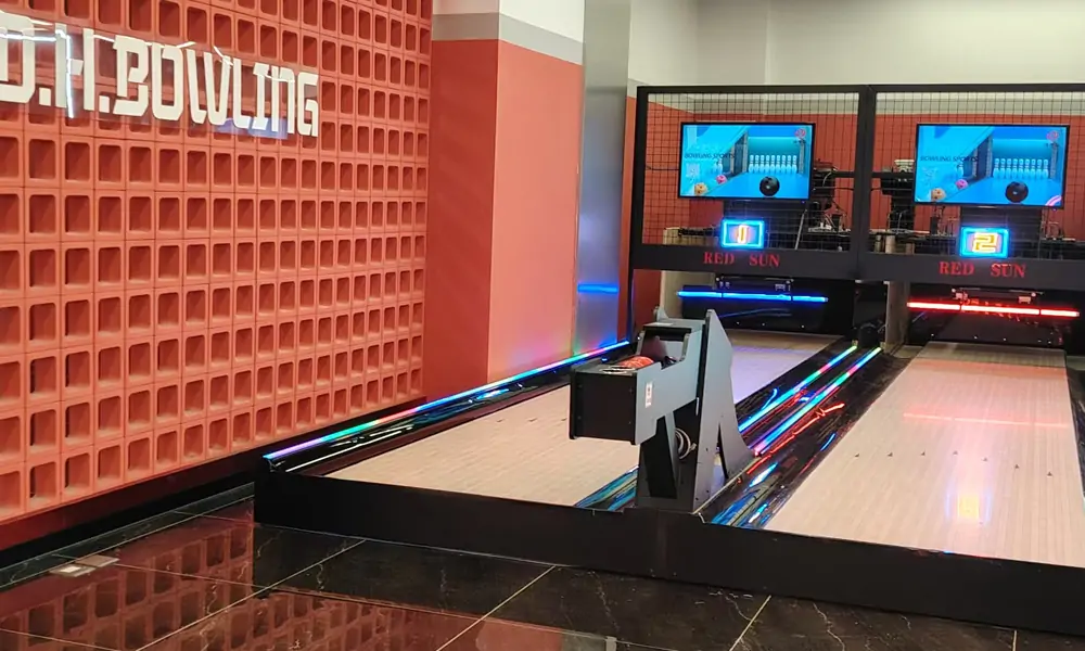 mini bowling alley perfect for group fun and entertainment