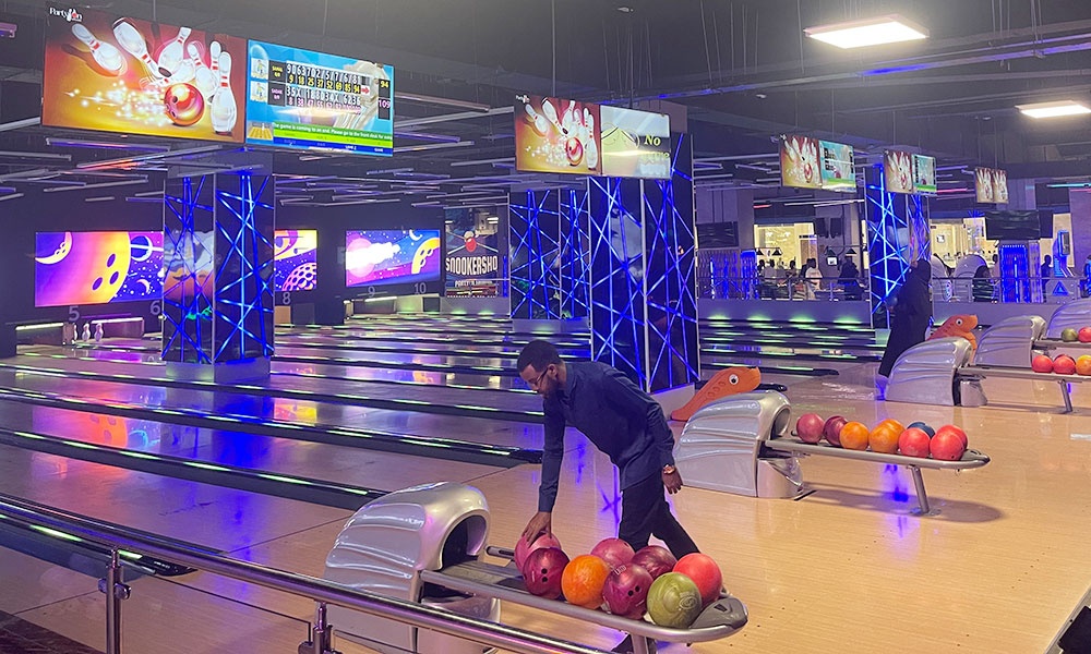 in home bowling alley installation