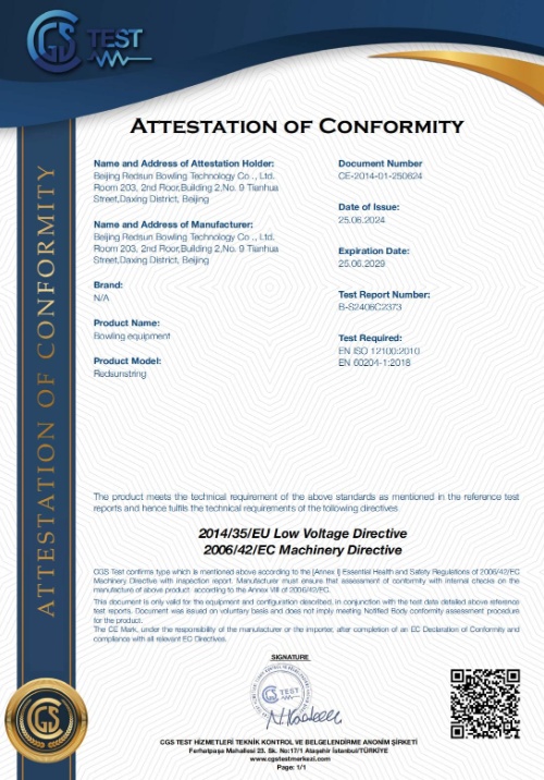 Red Sun String Bowling Equipment CE certificate